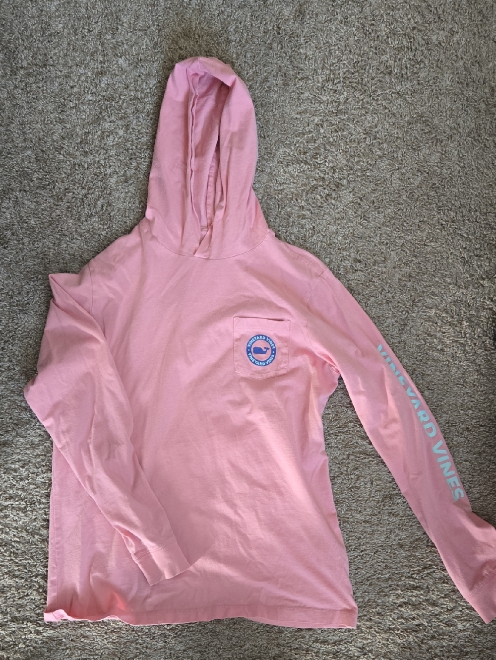 Vineyard Vines Kids Pink Sweatshirt with Blue Logo